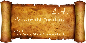 Lövenfeld Angelina névjegykártya
